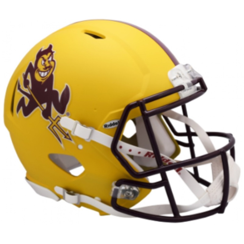 Arizona State Sun Devils Matte Yellow Sparky SPEED Riddell Full Size Replica Football Helmet