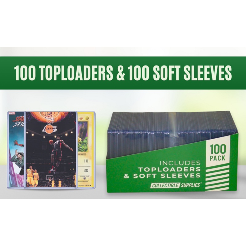 Collectible Supplies 3″ x 4″ Top-Loaders and Clear Soft Sleeves for Trading Cards (100 count pack)