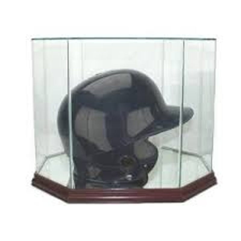 Deluxe Real Glass Batting Helmet Octagon Display Case