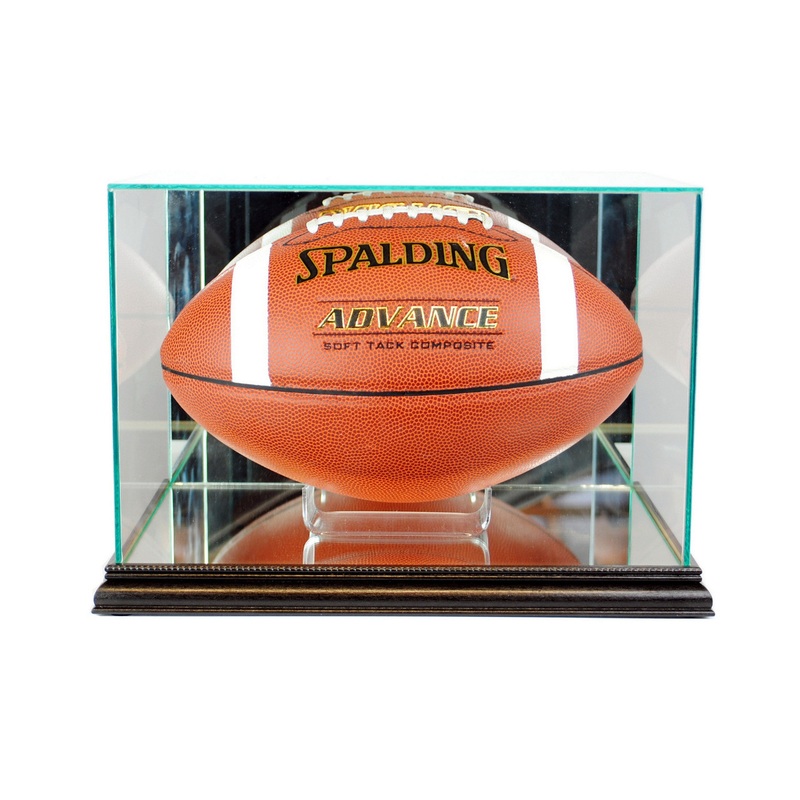 Deluxe Real Glass Rectangle Football Display Case