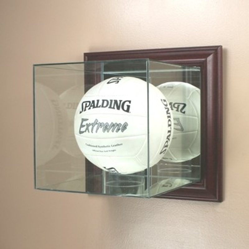 Deluxe Real Glass Wall Mount Volleyball Display Case