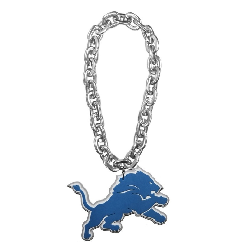Detroit Lions NFL Touchdown Fan Chain 10 Inch 3D Foam Necklace