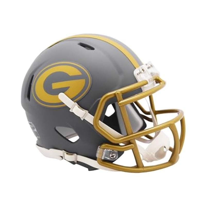 Green Bay Packers Alternate SLATE Revolution Speed Mini Football Helmet – New in Riddell Box