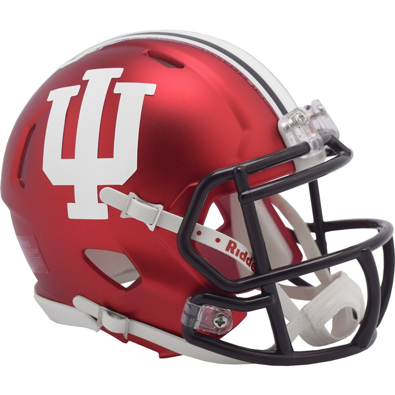 Indiana Hoosiers Anodized Crimson NCAA Riddell Speed Mini Football Helmet