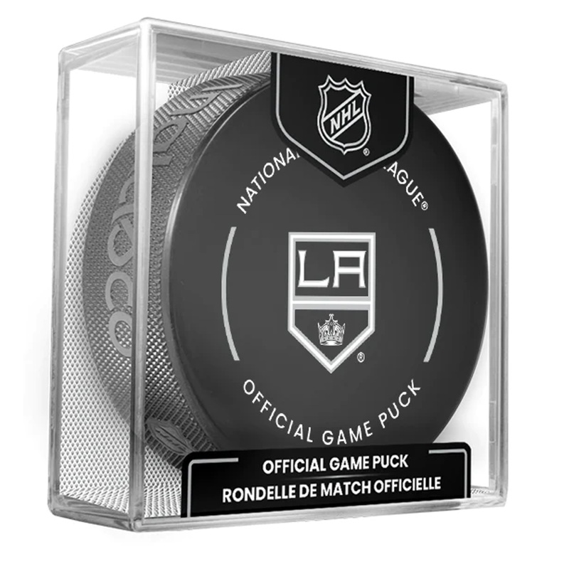 Los Angeles Kings Current NHL Official Game Hockey Puck In Cube