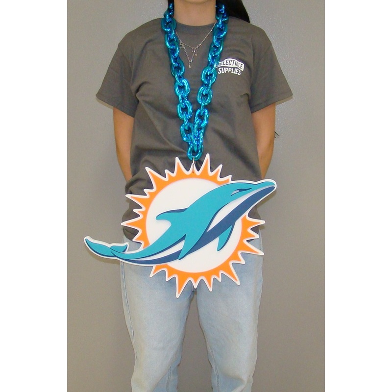 Miami Dolphins BIG LOGO 3D Fan Chain Foam Necklace