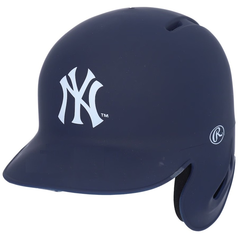 New York Yankees Matte Navy Blue MLB Rawlings Replica Baseball Mini Helmet