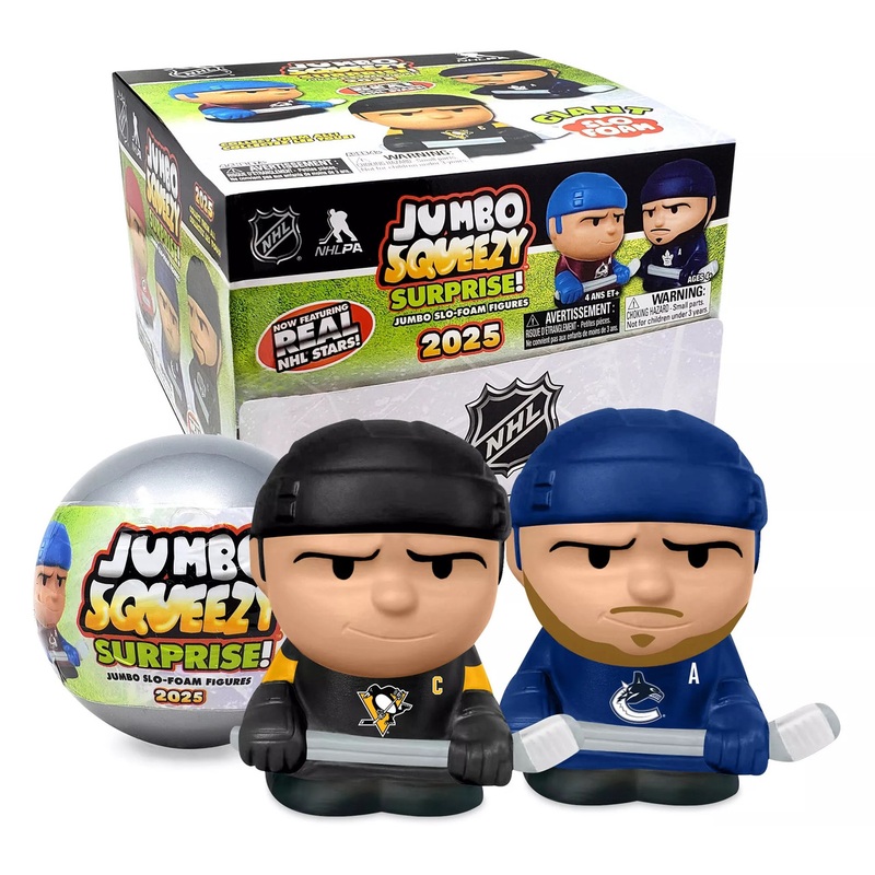 NHL Jumbo Squeezy Squeezymates Capsule Display Box – 18 Capsules – Series 3 Hockey 2025