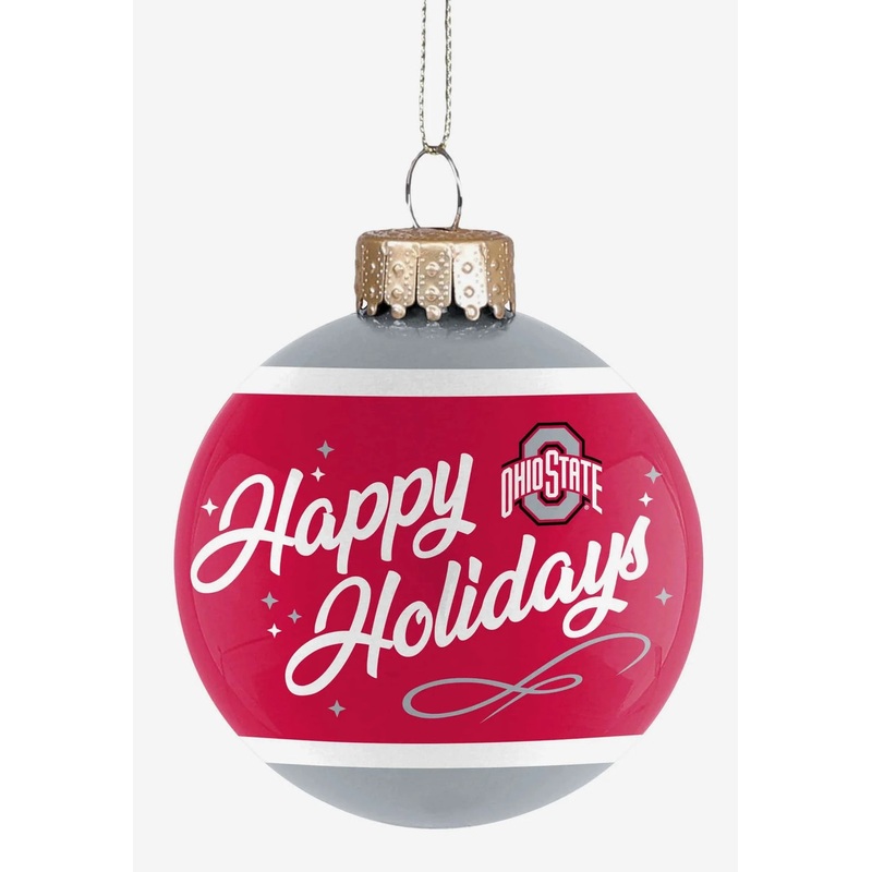 Ohio State Buckeyes 2024 Football National Champions Glass Ball Christmas Ornament