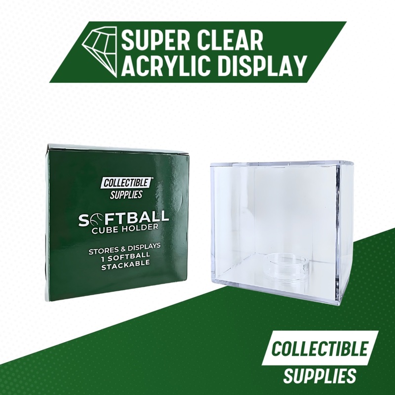 SOFTBALL CUBE DISPLAY CASE with Stand for 10 or 11 inch Softball