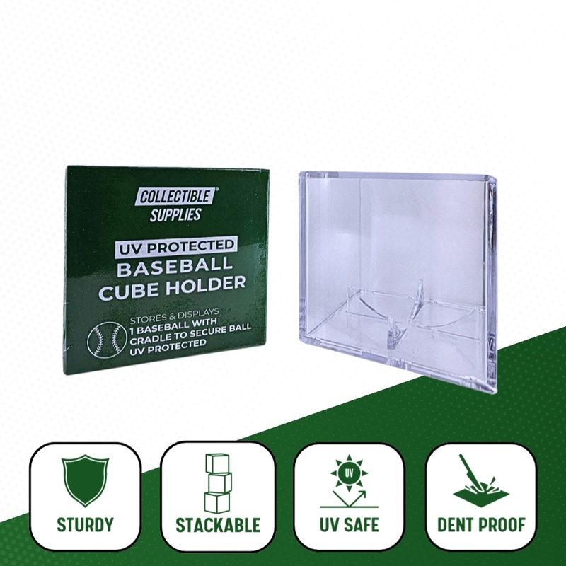 UV Protected Baseball Display Case | Acrylic Baseball Cube Clear Storage Case with UV Protection
