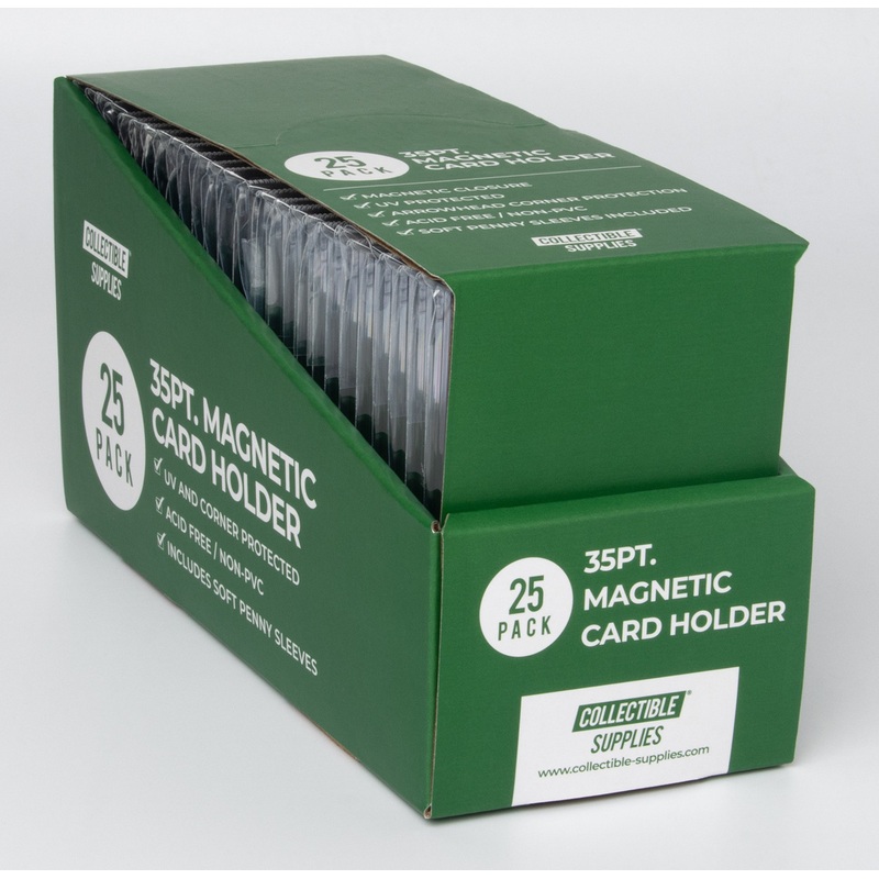 35pt. Magnetic One Touch Card Holders Holds Sleeved Card – CS-MH35S (Box of 25 each) Soft Sleeves Included
