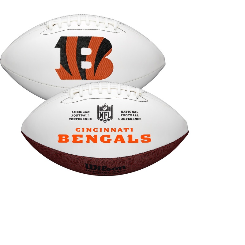 Cincinnati Bengals Full Size Official NFL Autograph Signature Series White Panel Football by Wilson