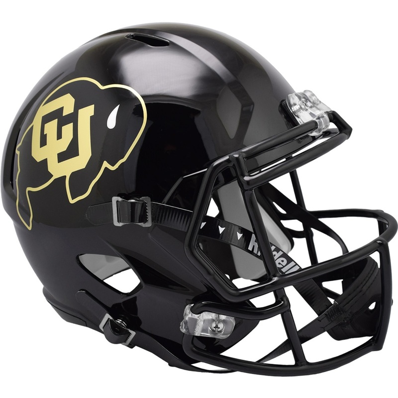 Colorado Buffaloes Black Riddell Speed Replica Full Size Football Helmet – New in Riddell Box