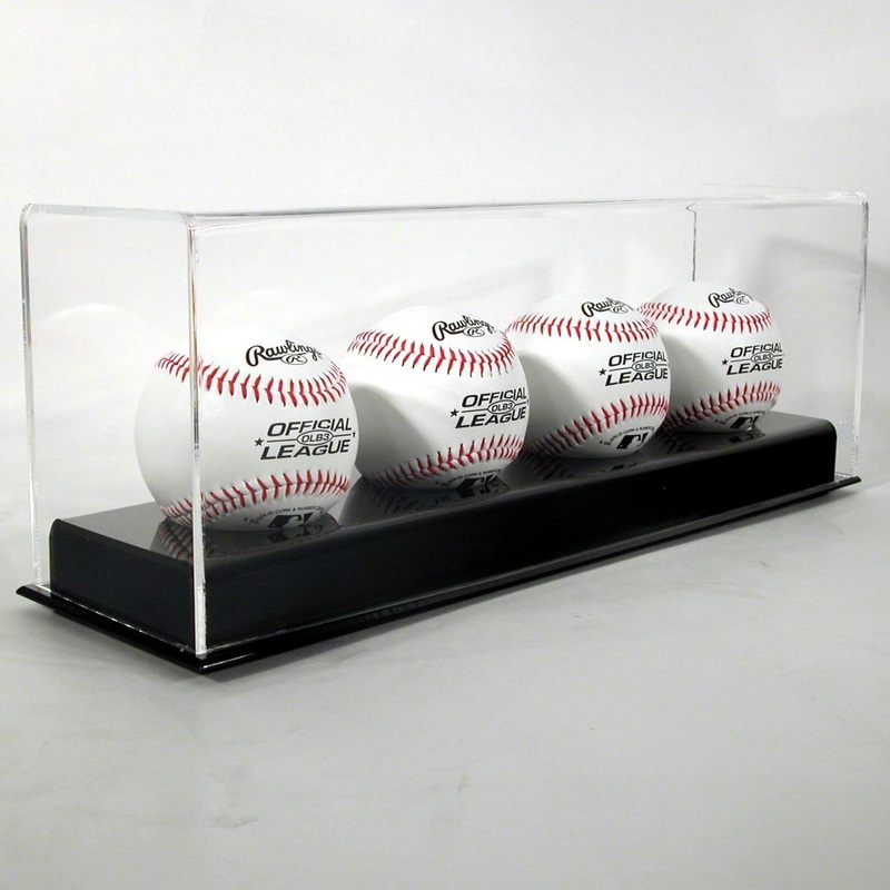 DELUXE ACRYLIC FOUR BASEBALL DISPLAY CASE