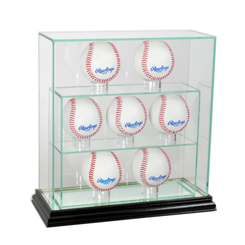 Deluxe Real Glass 7 Baseball UPRIGHT Display Case