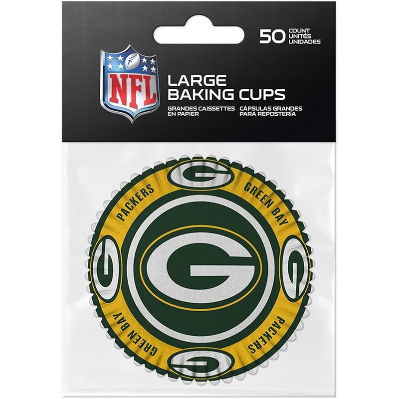 Green Bay Packers NFL Baking Cups for CupCakes – 50 Pack – Cupcake Holders Liners