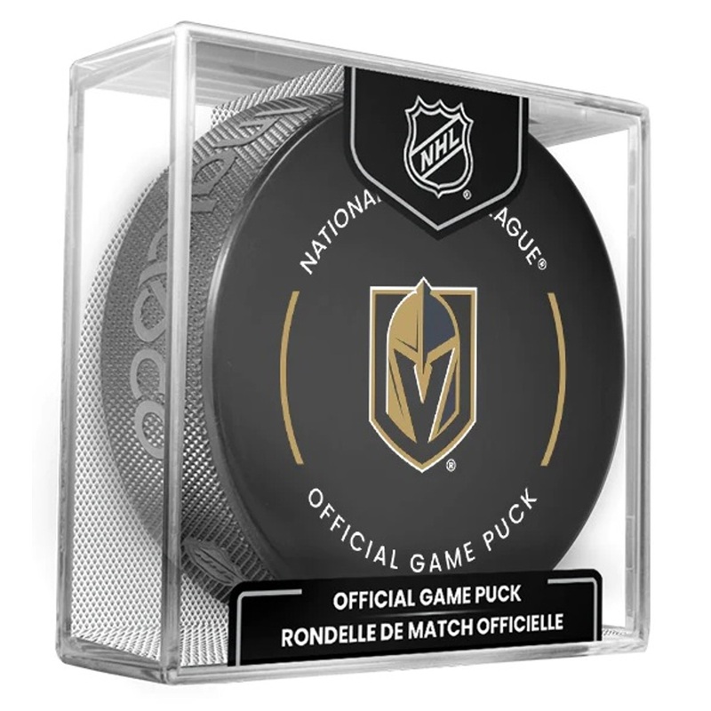 Las Vegas Golden Knights Current NHL Official Game Hockey Puck In Cube