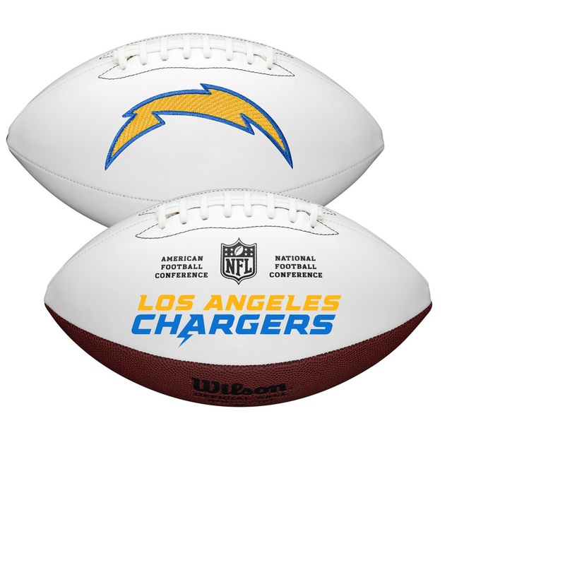 Los Angeles Chargers Full Size Official NFL Autograph Signature Series White Panel Football by Wilson
