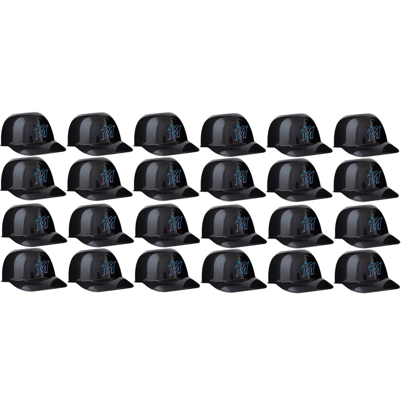 Miami Marlins MLB 8oz Snack Size / Ice Cream Mini Baseball Helmets – Quantity 24