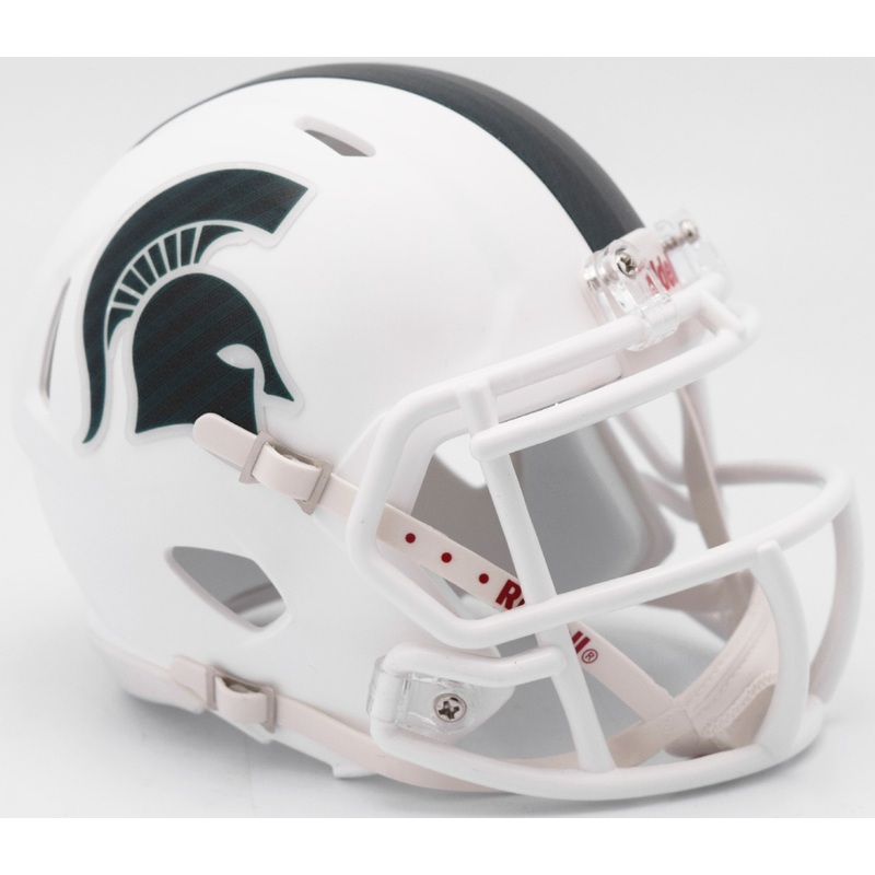 Michigan State Spartans Aternate Matte White Revolution SPEED Mini Football Helmet