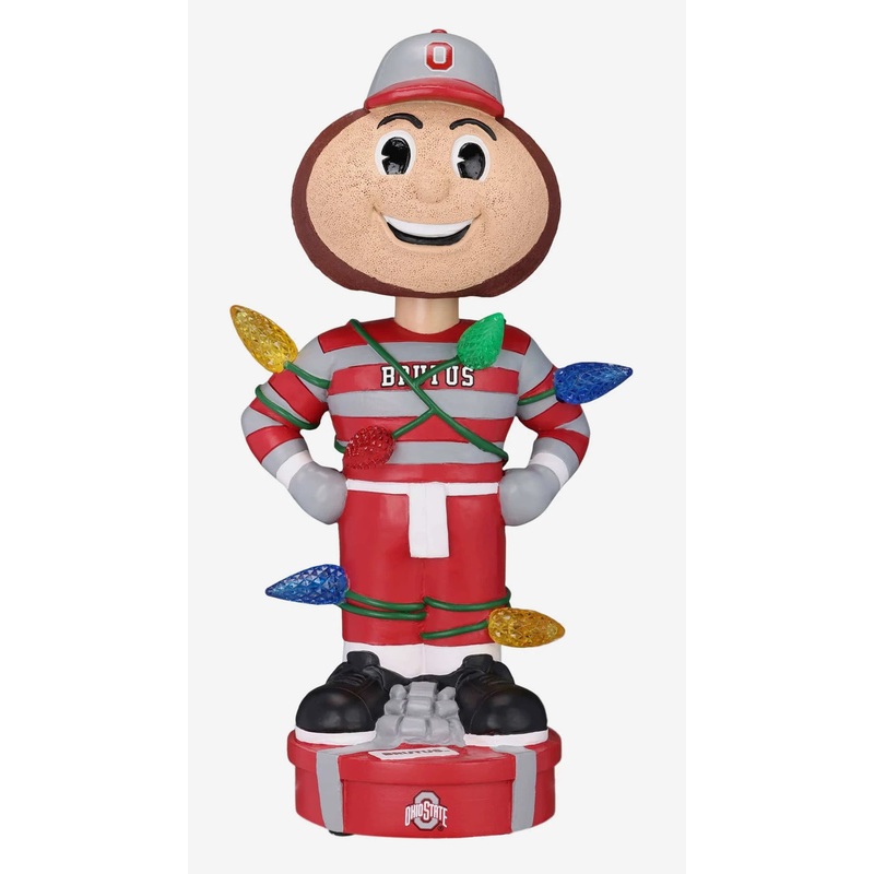 Ohio State Buckeyes Mascot Brutus Buckeye Holiday Flashing Lights 10″ Bobblehead Bobble Head Doll