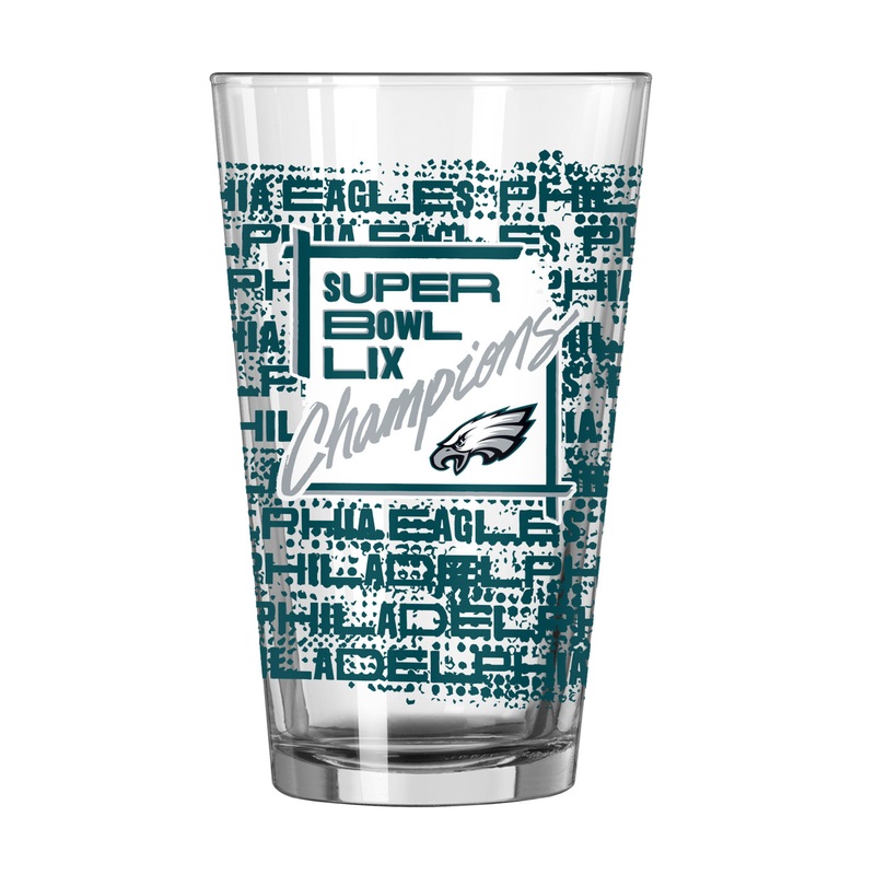 Philadelphia Eagles Super Bowl LIX 59 Champions Official 16 oz. Roster Pint Glass