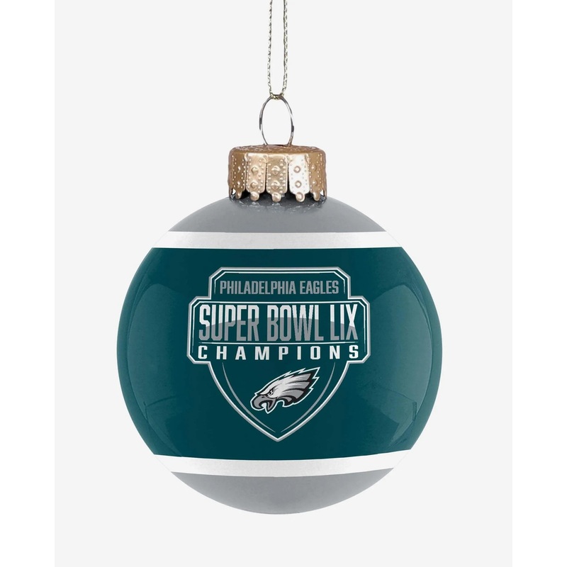 Philadelphia Eagles Super Bowl LIX Champions Glass Ball Christmas Ornament