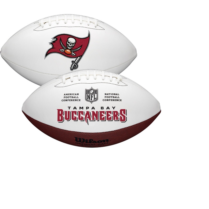 Tampa Bay Buccaneers Full Size Official NFL Autograph Signature Series White Panel Football by Wilson