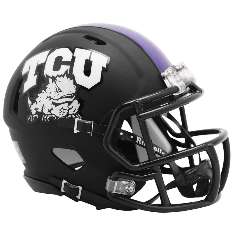TCU Texas Christian Horned Frogs 2019 Alternate Matte Black NCAA Revolution SPEED Mini Football Helmet