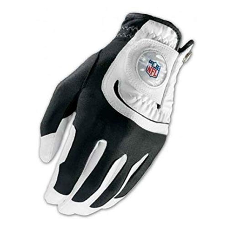 Wilson Staff NFL Fit All Men’s White Golf Glove, One Size, Left Hand