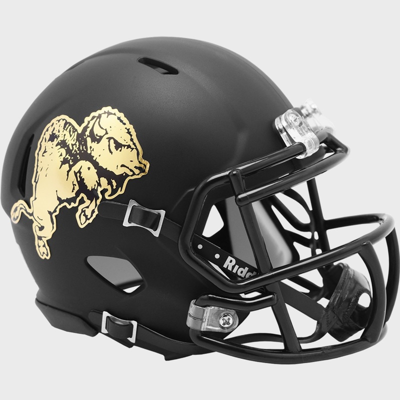 Colorado Buffaloes Alternate Black Chrome Buffalo Revolution SPEED Mini Football Helmet