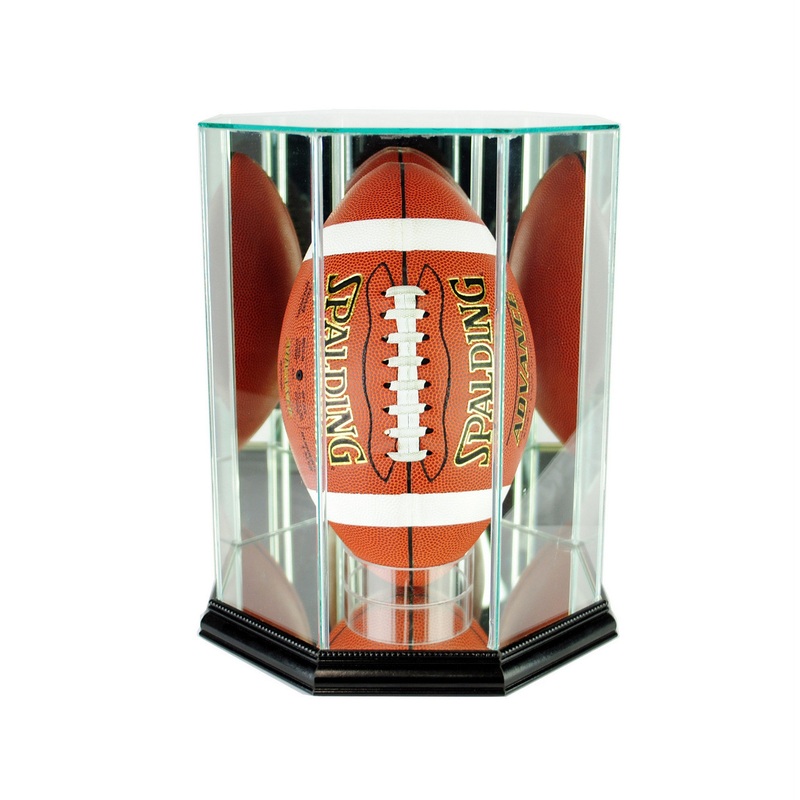Deluxe Real Glass Upright Football Display Case