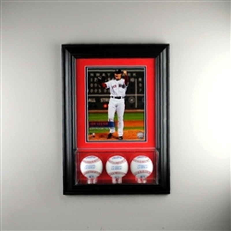 Deluxe Real Glass Wall Mounted Triple Baseball 8 x 10 Display Case