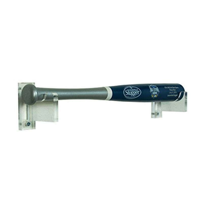 HORIZONTAL ACRYLIC MINI BAT WALL MOUNT HOLDER BRACKET