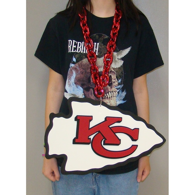 Kansas City Chiefs BIG LOGO 3D Fan Chain Foam Necklace