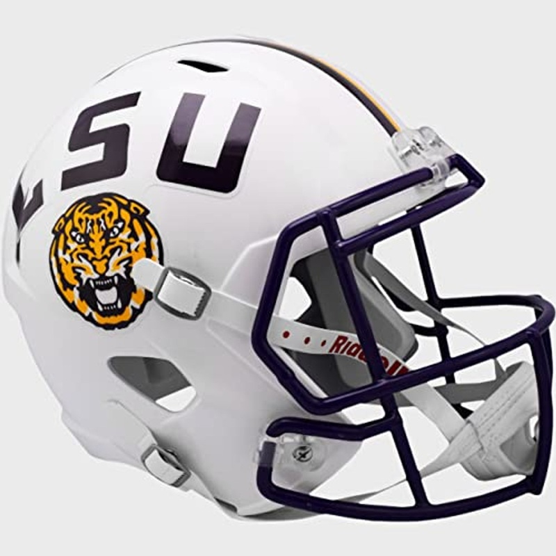 LSU Tigers White NCAA Full Size Replica Speed Football Helmet