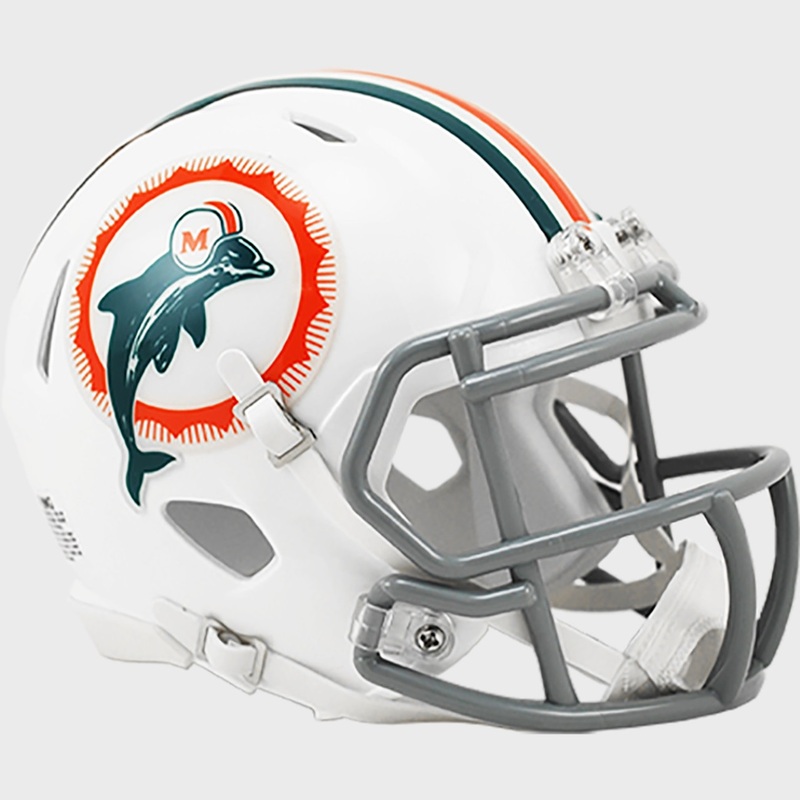 Miami Dolphins 1966 Tribute Revolution SPEED Mini Football Helmet