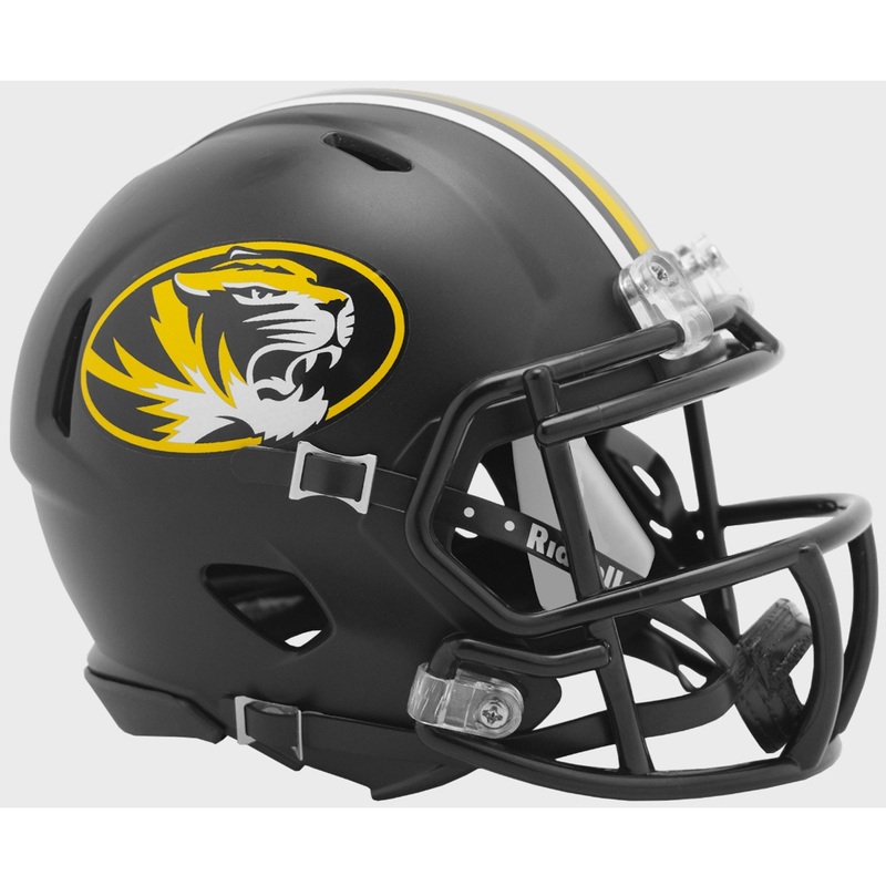 Missouri Tigers Anodized Black Revolution SPEED Mini Football Helmet
