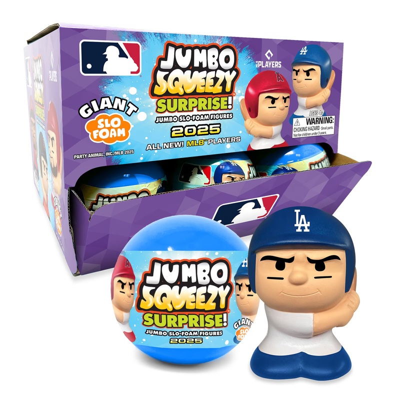 MLB Jumbo Squeezy Squeezymates Capsule Display Box – 18 Capsules – Series 5 Baseball 2025