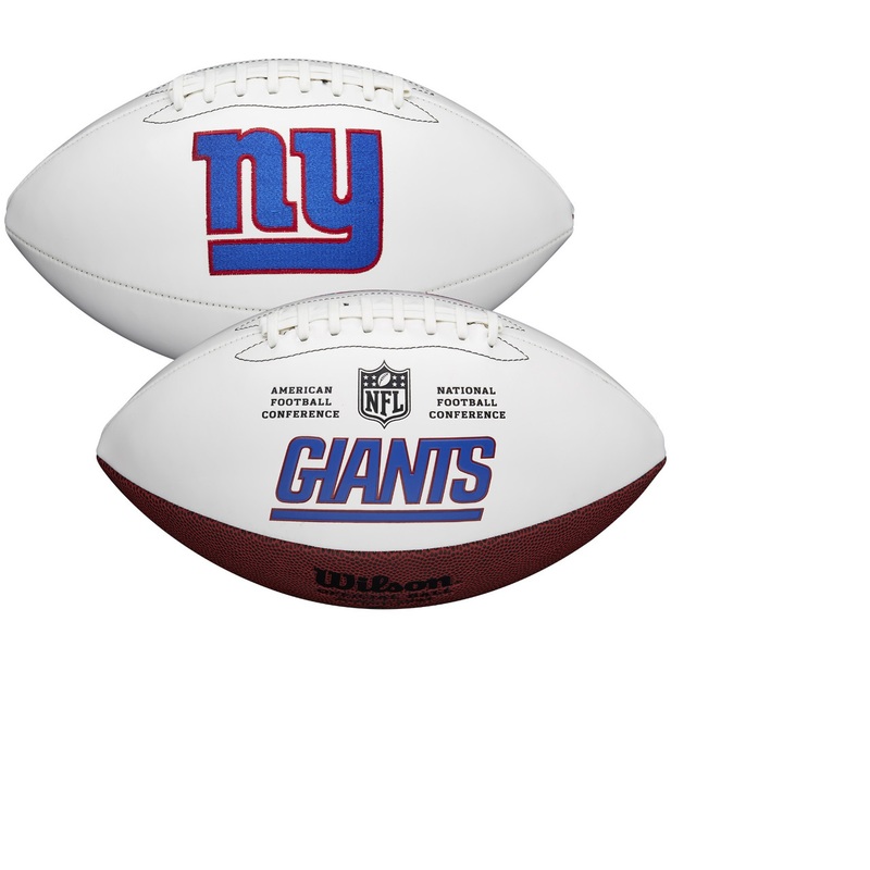 New York Giants Full Size Official NFL Autograph Signature Series White Panel Football by Wilson