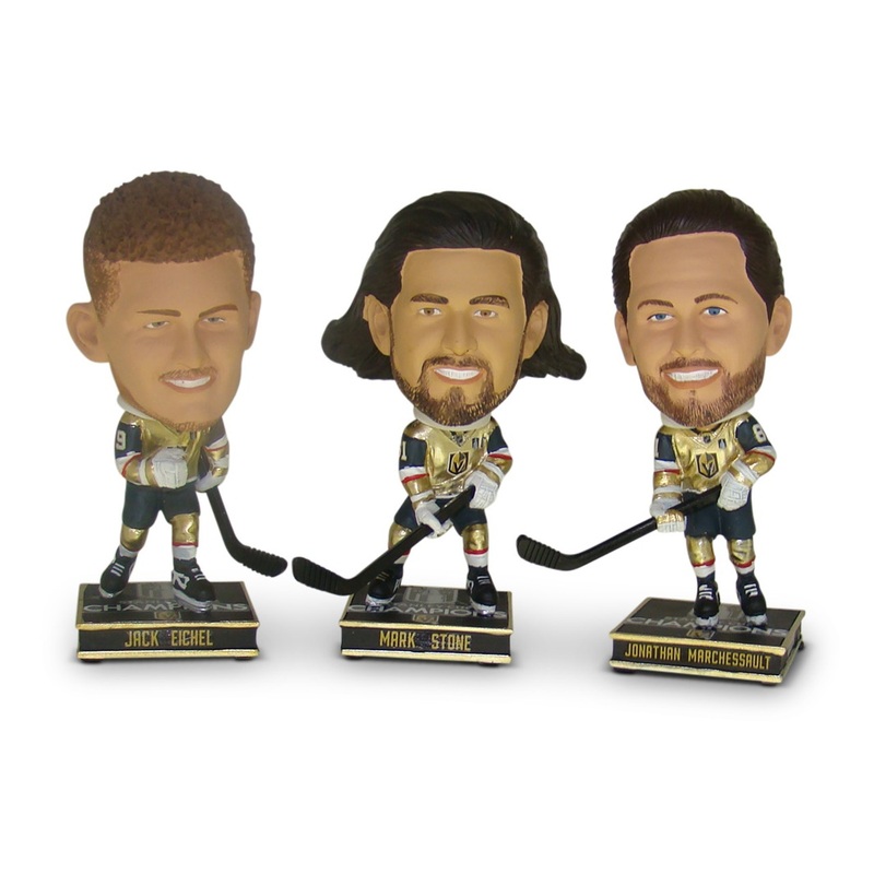 NHL Vegas Golden Knights 2023 Stanley Cup Champions Mini Bobbleheads 3-pack Set – Jonathan Marchessault Mark Stone Jack Eichel