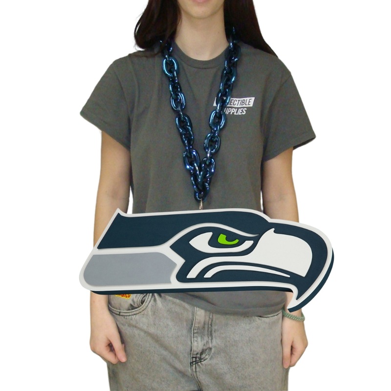 Seattle Seahawks NFL BIG LOGO 3D Fan Chain Foam Necklace