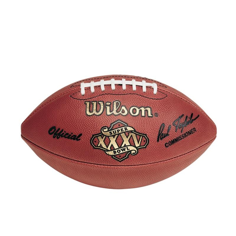 Super Bowl XXXV (Thirty-Five 35) New York Giants vs. Baltimore Ravens Official Leather Authentic Game Football by Wilson