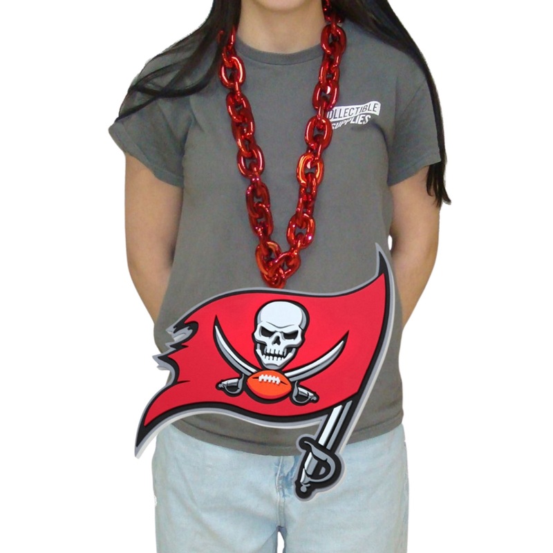Tampa Bay Buccaneers Head BIG LOGO 3D Fan Chain Foam Necklace