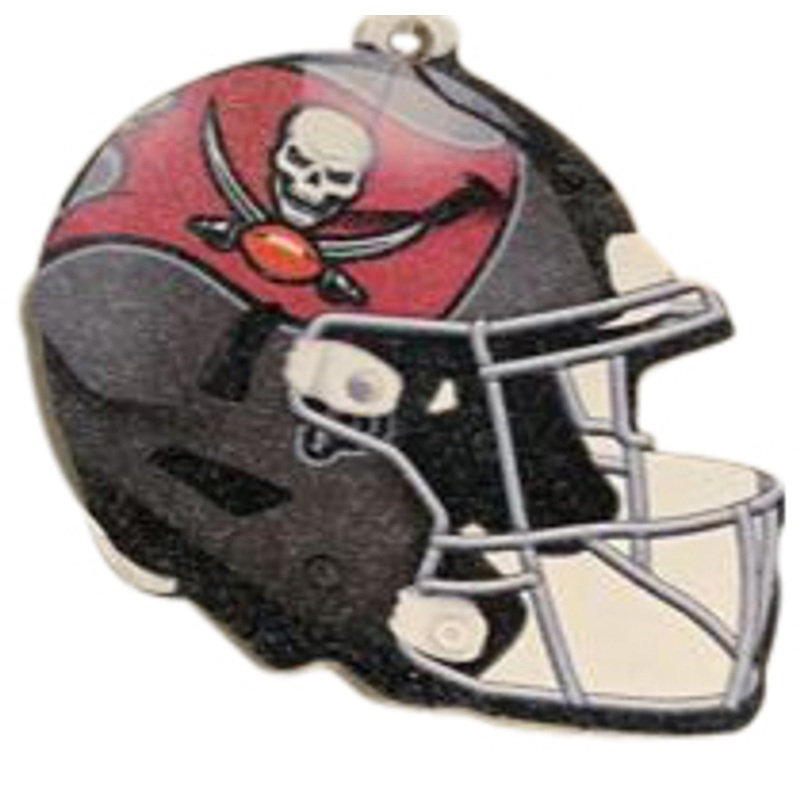 Tampa Bay Buccaneers NFL Wood Football Helmet Christmas Tree Ornament