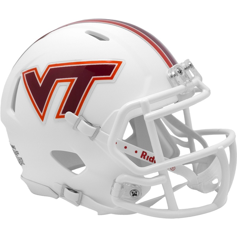 Virginia Tech Hokies White NCAA Riddell Speed Mini Football Helmet