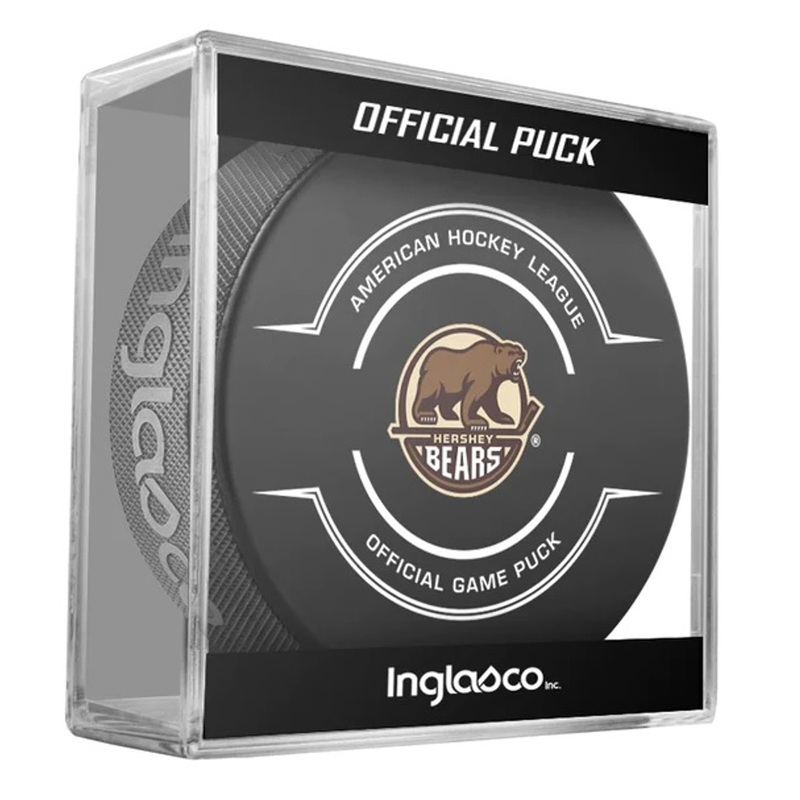AHL Hershey Bears 2023-24 Official Game Hockey Puck In Cube