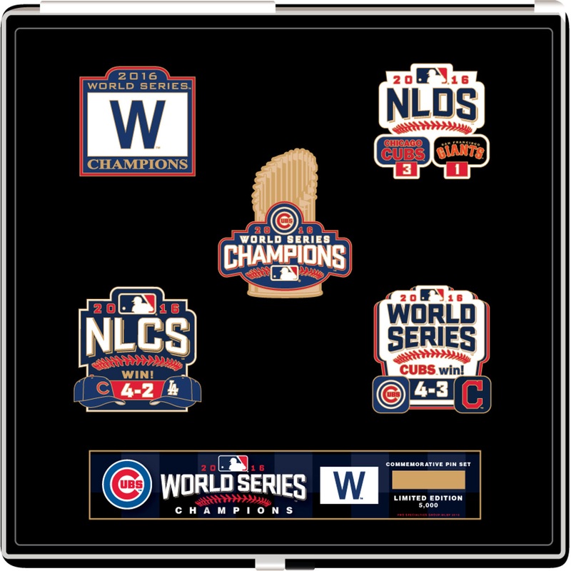 Chicago Cubs 2016 World Series Champions Commemorative Pin Set – Limited to 5,000 made (less than 500 left)