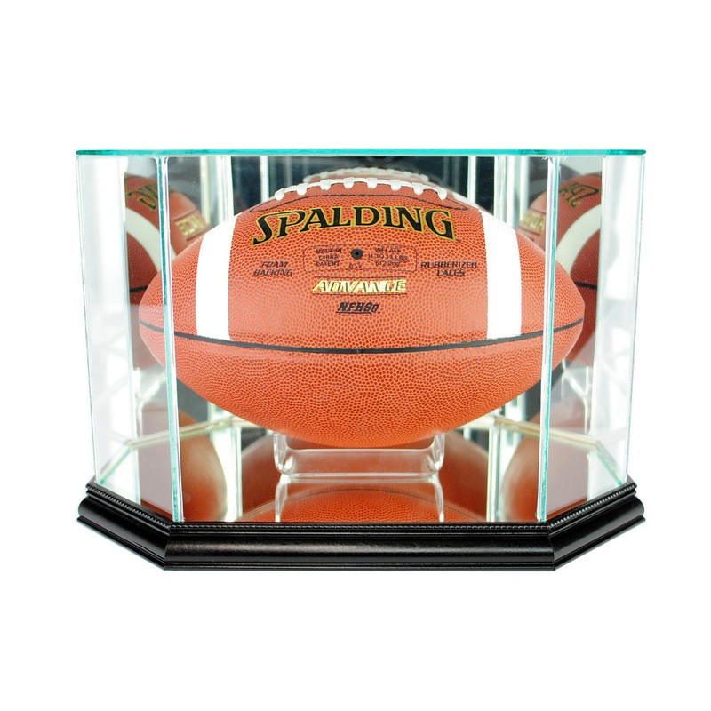 Deluxe Real Glass Octagon Football Display Case